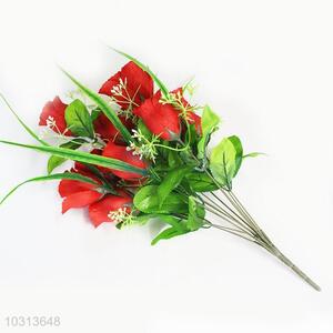 12 Heads Artificial Red Rose Decorative Valentine's day Fake Flowers