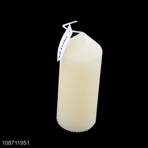 Good quality ribbed pillar scented candle fragrance candle for home